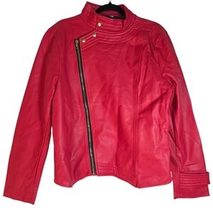 WWE Red Faux Leather Moto Jacket – “STRONG STYLE HAS ARRIVED” – 2017